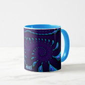 Mug AXEL ~ GLOSSY 3D Zany Blue Fractal ~ (Devant droit)