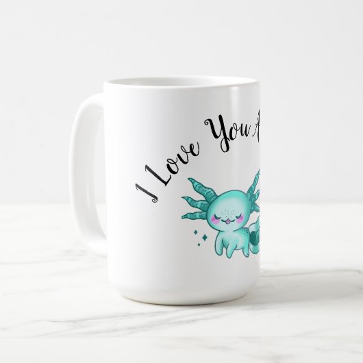 Mug Axolotl adorable joli dessin comme Love Pun (Devant gauche)
