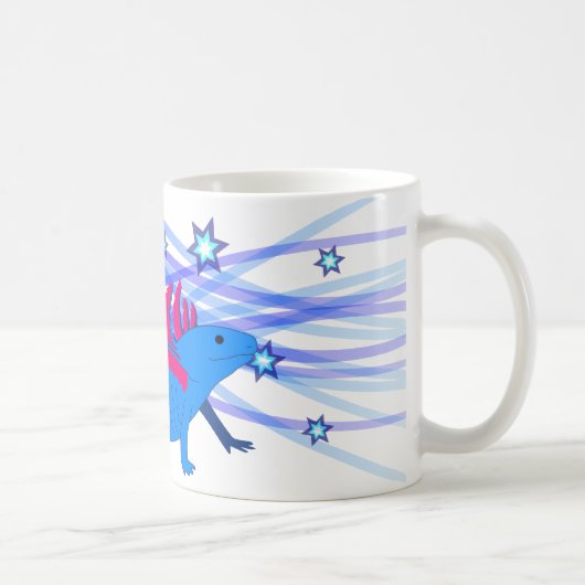 Mug Axolotl bleu avec étoiles (Droite)