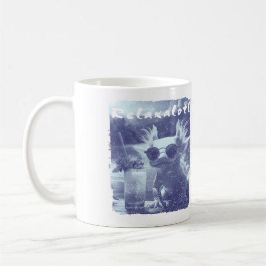 Mug Axolotl bleu en détresse Relaxalotl (Gauche)