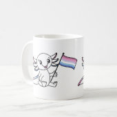 Mug Axolotl mignon avec drapeau de fierté bigender LGB (Devant gauche)