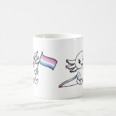 Mug Axolotl mignon avec drapeau de fierté bigender LGB (Centre)