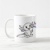 Mug Axolotl mignon avec drapeau de fierté bigender LGB (Gauche)