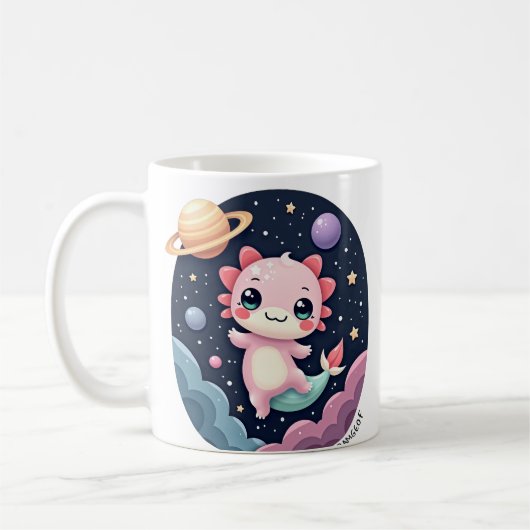 Mug Axolotl Mignon Espace Galaxie Cosmique Poussière d (Gauche)