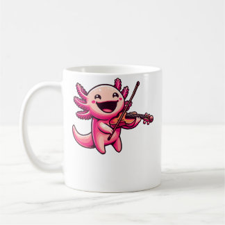 Mug Axolotl Playing Violin Axolotls Musician Music