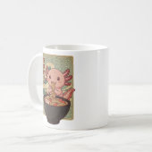 Mug Axolotls Ramen Noir Mangeant Anime Japonaise (Devant gauche)