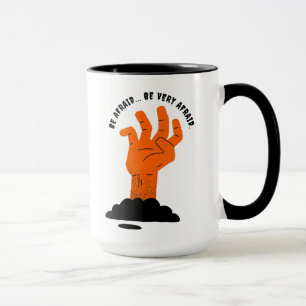 Mug Ayez Peur Déplaisant Orange Main Noir Sol Hallowee
