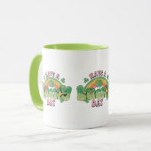 Mug Ayez une Typographie rétro de jour chanceux (Devant gauche)