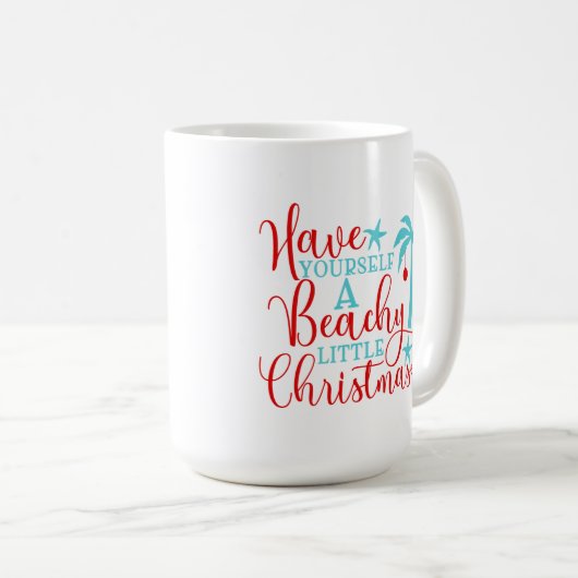 Mug Ayez-vous un petit Noël de plage (Devant droit)