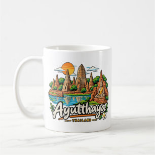 Mug Ayutthaya Thaïlande Dessinée à la Main Art de Voya