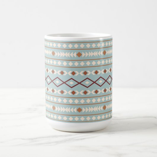 Mug Aztec Forme Gros Motif Rusts Crème Turquoise-Bleu (Centre)