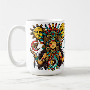Mug Aztec Indian woMan princesse lune de soleil Art po