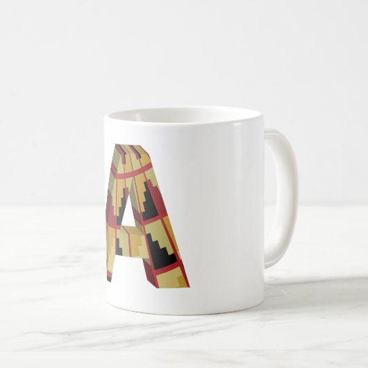 Mug Aztec Navajo Pattern Letter A (Devant droit)