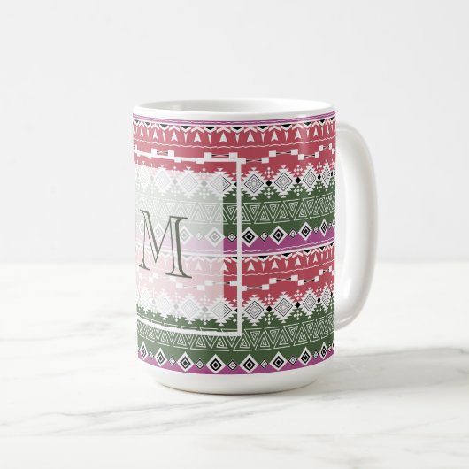 Mug Aztec pattern, stripes. (Devant droit)