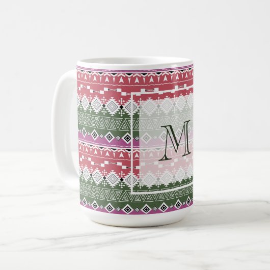 Mug Aztec pattern, stripes. (Devant gauche)