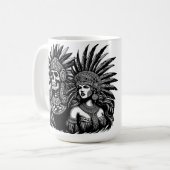 Mug Aztec Skeleton Warrior avec Princess (Devant gauche)