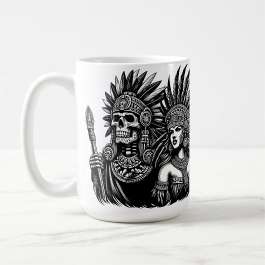 Mug Aztec Skeleton Warrior avec Princess (Gauche)