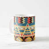 Mug Aztèque coloré : oiseaux, fleurs motif. (Devant gauche)