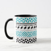 Mug Aztèque moderne géométrique tribal de noir et (Gauche)