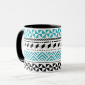 Mug Aztèque moderne géométrique tribal de noir et (Devant gauche)
