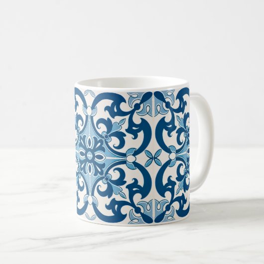 Mug Azulejo Fleur de Lis Style Pattern (Devant droit)