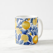 Mug Azulejo Lemons Feuilles bleus #1 (Devant droit)