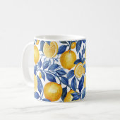 Mug Azulejo Lemons Feuilles bleus #1 (Devant gauche)