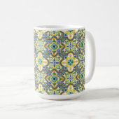 Mug 💛💙💚Azulejos bleu et jaune époustouflants (Devant droit)