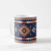 Mug Azure Navy and Terracotta Geometric Tribal (Devant gauche)