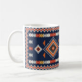 Mug Azure Navy and Terracotta Geometric Tribal (Gauche)