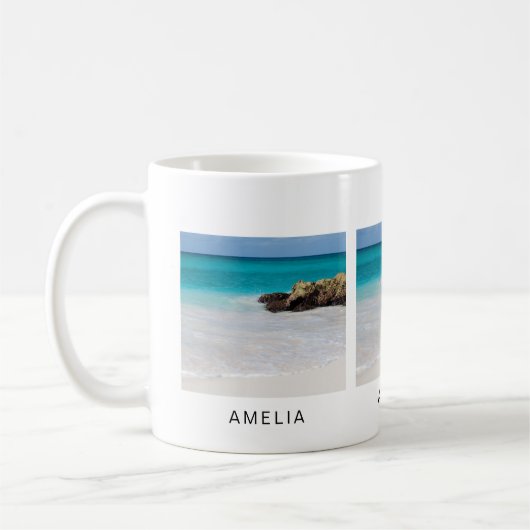 Mug Azure Ocean Sandy Beach Photo (Gauche)
