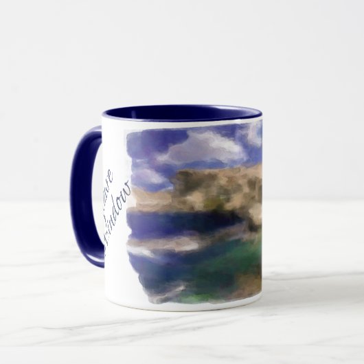 Mug Azure Window Dans L'Aquarelle De L'Île Gozo (Devant gauche)