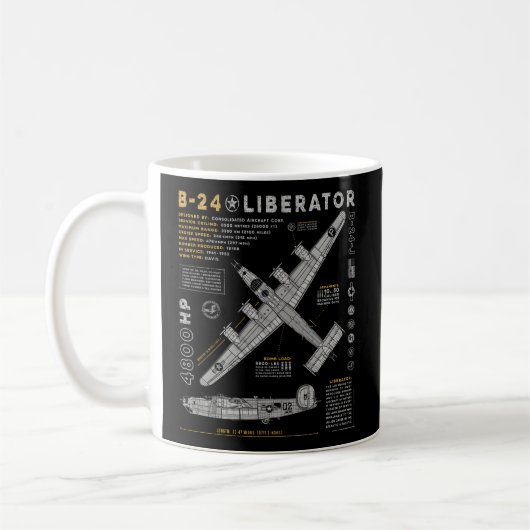 Mug B-24 Libérateur Aéronef consolidé B24 Bombe (Gauche)