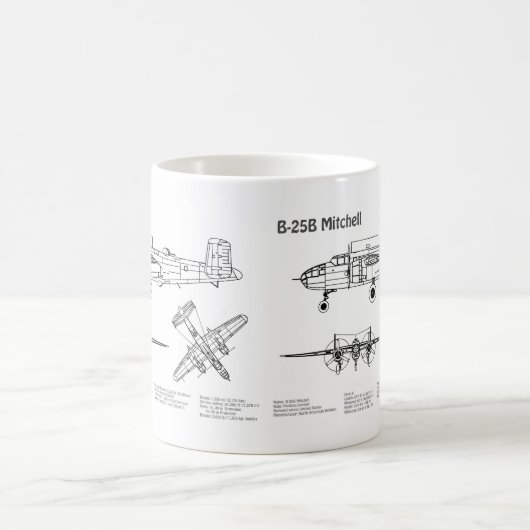 Mug B-25B Mitchell Doolittle - Plan d'avion BD (Centre)