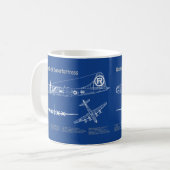 Mug B-29 Superfortress - Plans de plan directeur d'avi (Devant gauche)