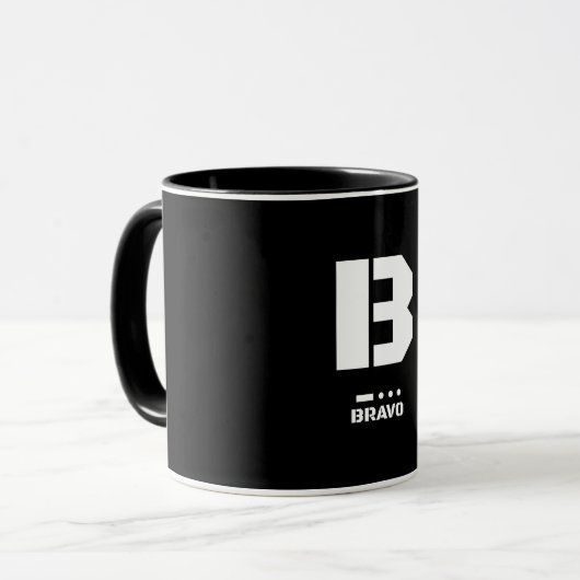 Mug B (Bravo) Code alphabétique et morse de l'OTAN (Devant gauche)