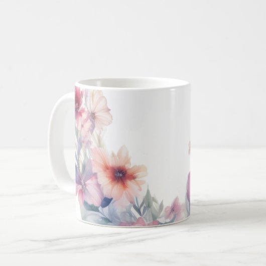 Mug B Fleurs et papillons (Devant gauche)