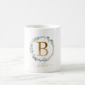 Mug B monogramme, couronne feuilletée propre au client (Centre)