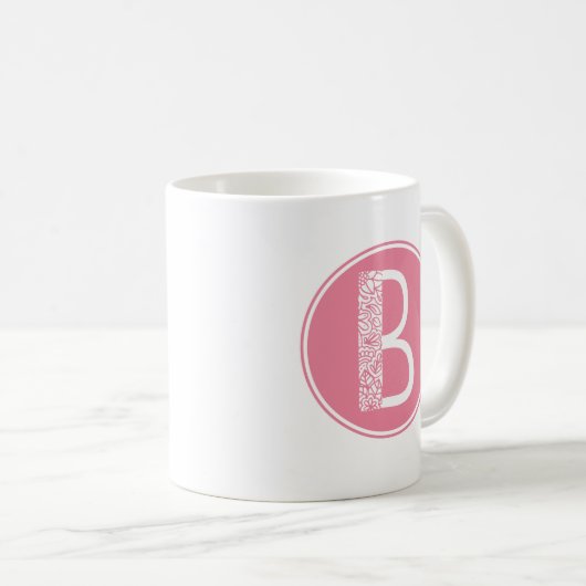 Mug B Monogramme floral initial (Devant droit)
