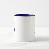 Mug B Monogramme Marine Aquarelle bleu Floral (Centre)