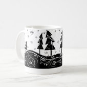 Mug b&w arbres de Noël (Devant gauche)