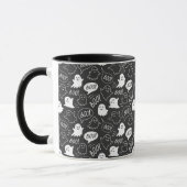 Mug B&W Cute Doodle Halloween Motif (Gauche)