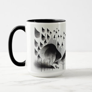 Mug B&W - Illusion optique surréaliste Carte Forêt Abs