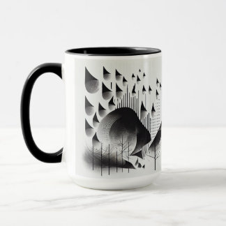Mug B&W - Illusion optique surréaliste Carte Forêt Abs