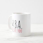 Mug Ba Ba nous vous aimons rouge noir et blanc nouveau (Devant gauche)