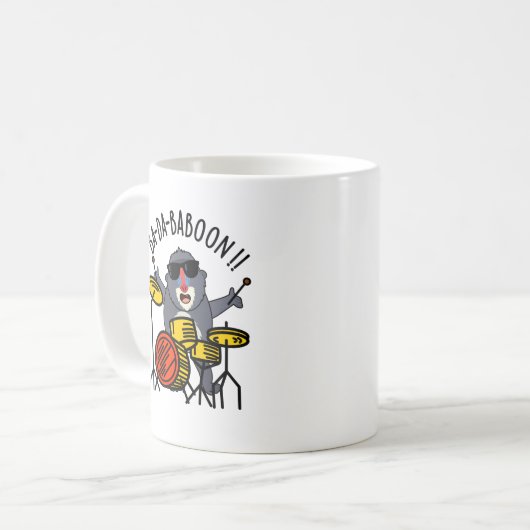 Mug Ba-da-ba-boon Funny Baboon Pun (Devant gauche)