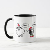 Mug Baa Humbug Drôle de mouton de Noël dessin animé (Gauche)
