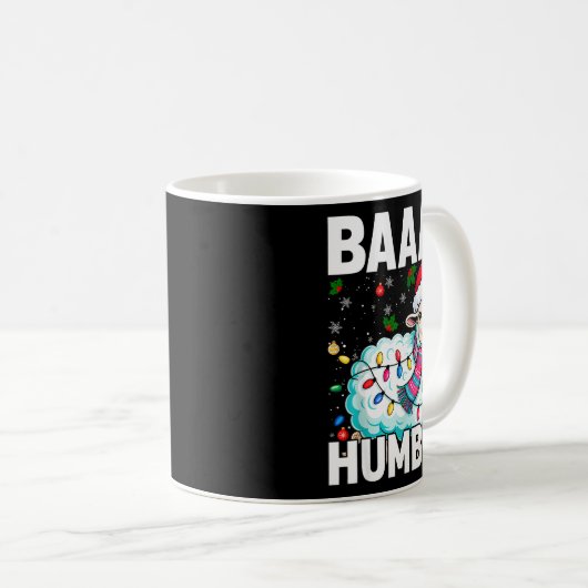 Mug Baaah Humbug Sheep Xmas Lights Funny Anti Christma (Devant droit)
