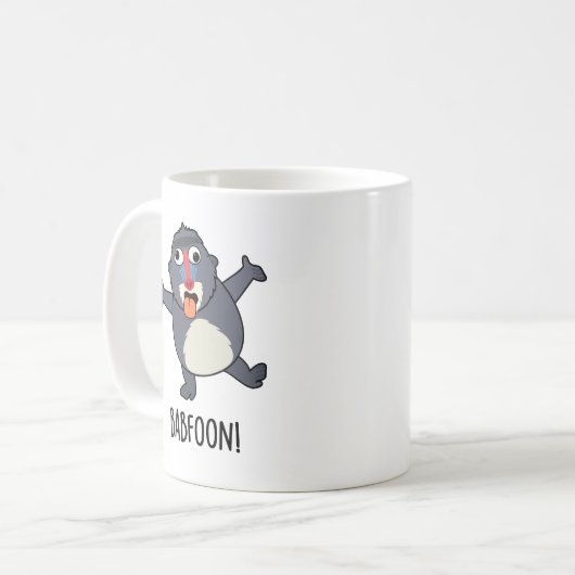 Mug Bab-foon Funny Baffoon Baboon Pun (Devant gauche)