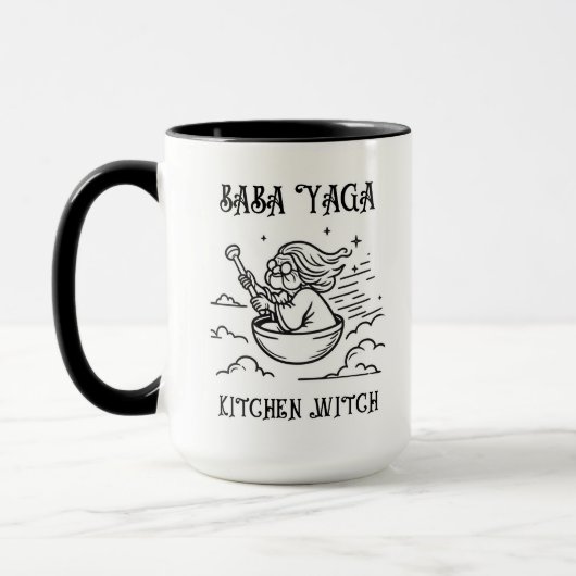 Mug Baba Yaga Mug. Babushka. Sorcière de cuisine Baba  (Gauche)